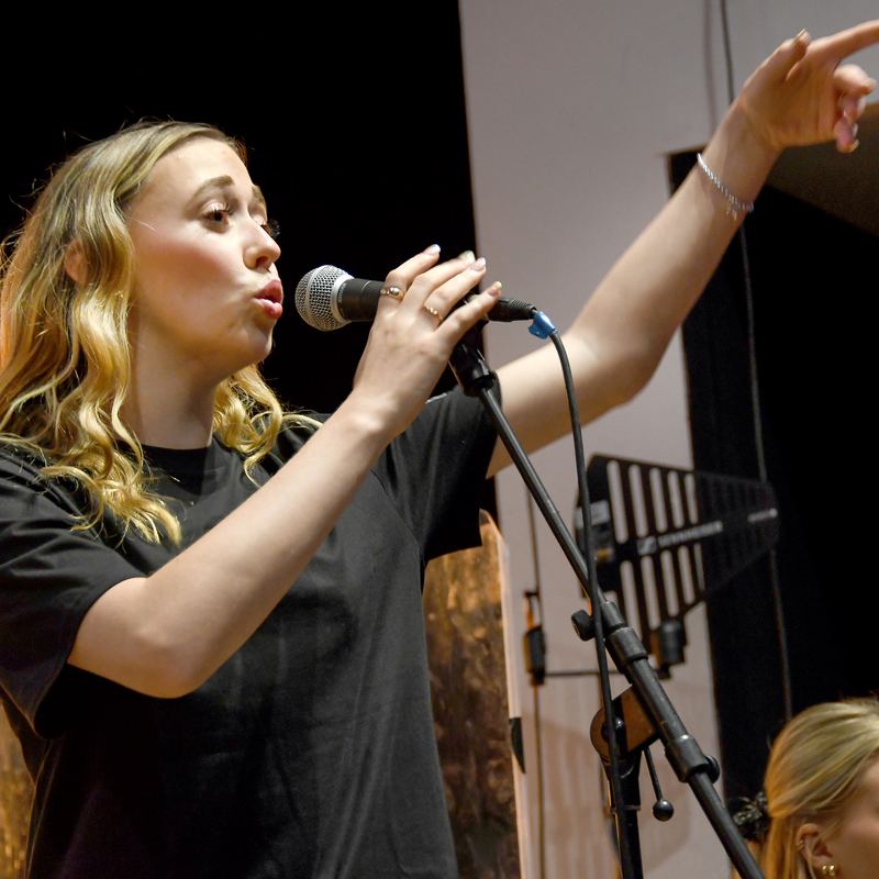 The singer at the grand opening