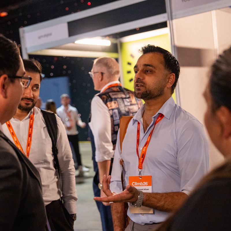 Delegates in conversation between sessions