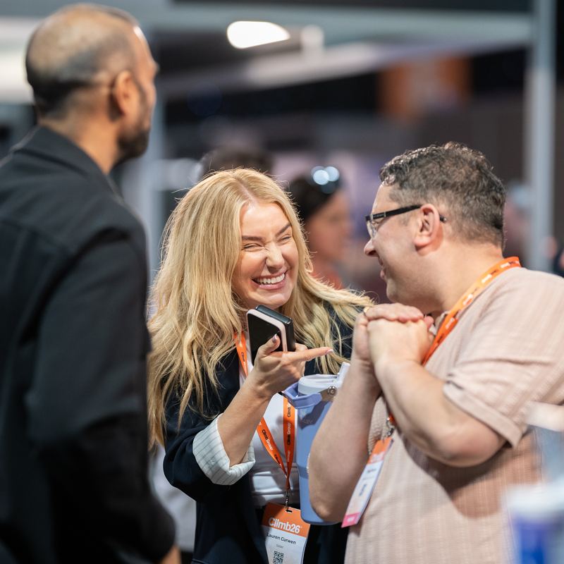 Laughter on the expo floor