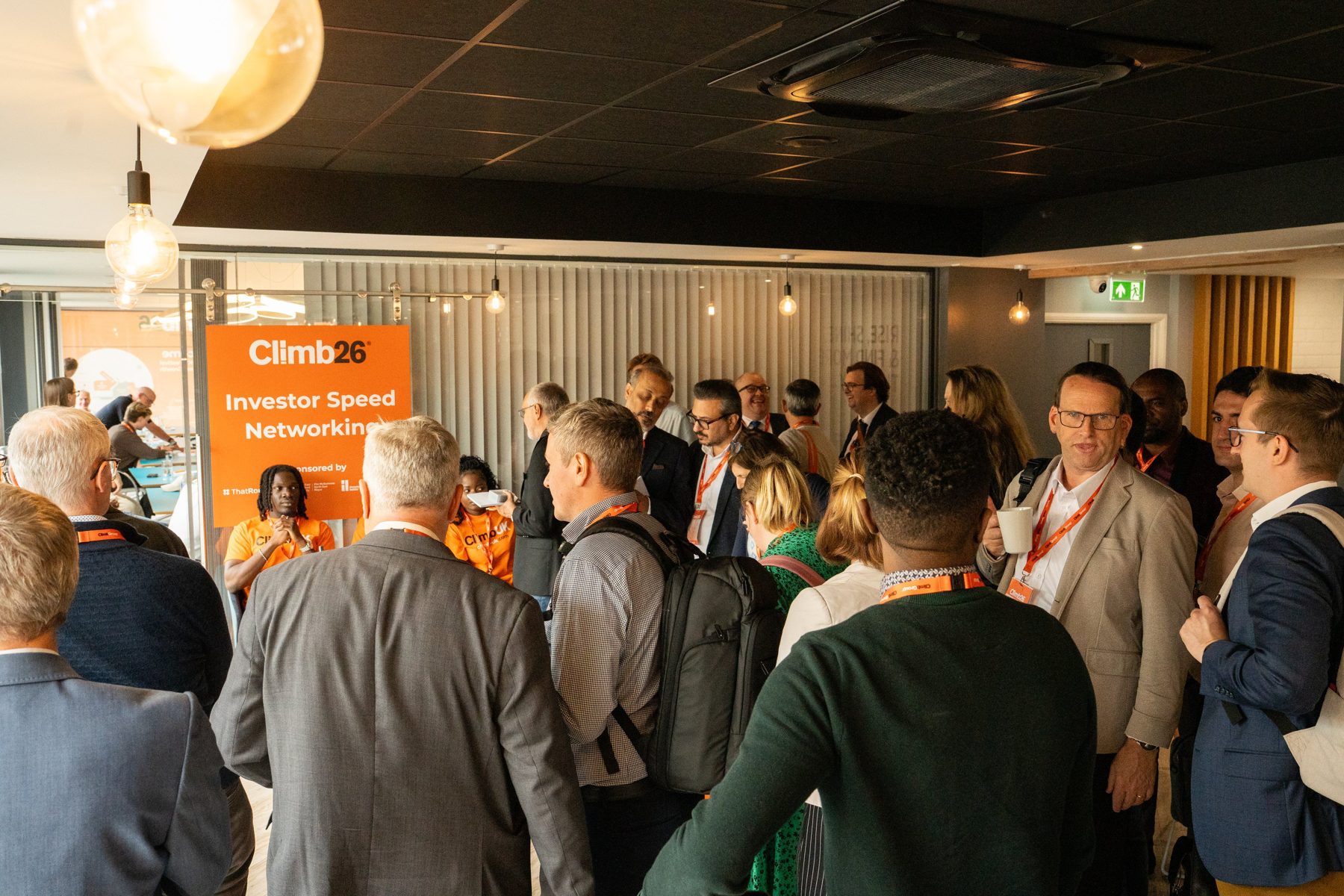 Founders and investors networking at Investor Speed Networking at Climb26